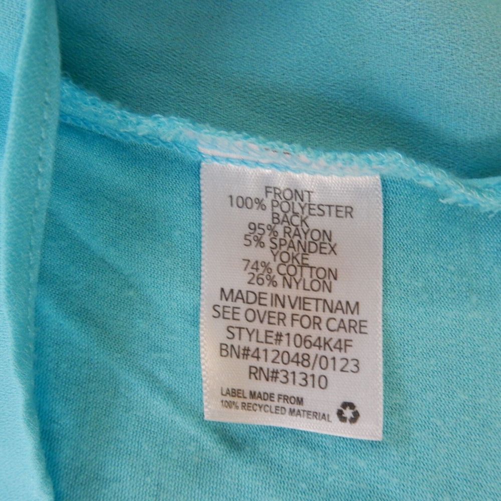 By & By Womens Shirt Medium Blue Tie Front Sleeveless Lace Flowy Spring Bright - Picture 5 of 8